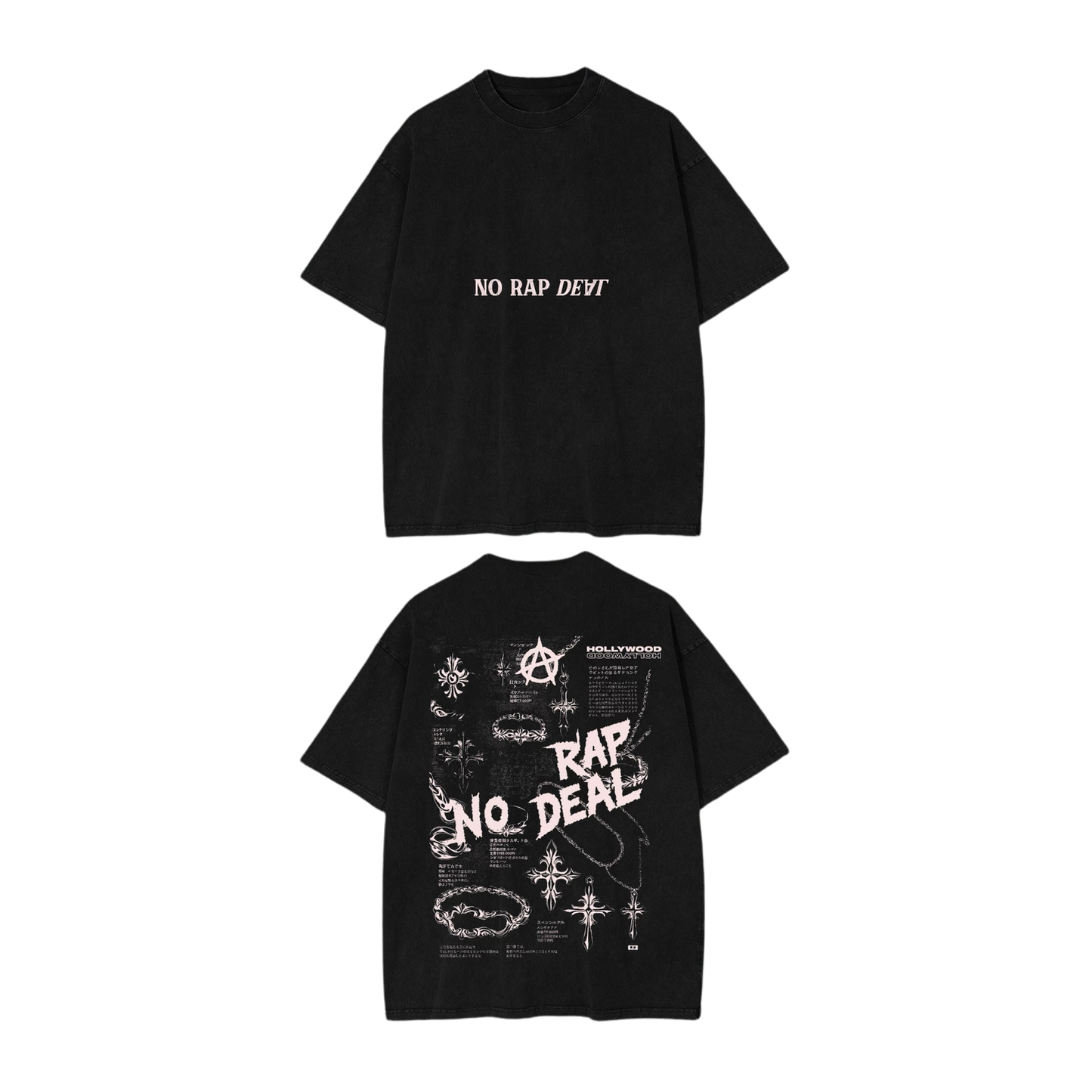 NO RAP DEAL CROPPED TEE - BLACK