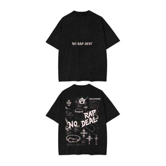 NO RAP DEAL CROPPED TEE - BLACK